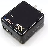 Rix eco Charger リチウムイオン電池<1000mAh>内蔵 USB出力AC充電器 ブラック RX-LBAC10UBK