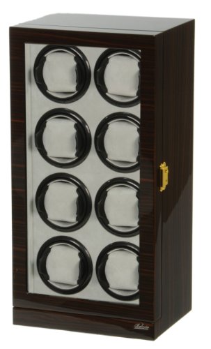 Eight Watch Winder Ebony Wood w/LCD Dispaly