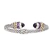 14K Yellow Gold and Sterling Silver Amethyst Cuff