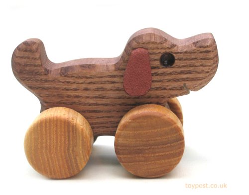 Childrens Toyshop  Toys : Push Dog - Wooden Toy
