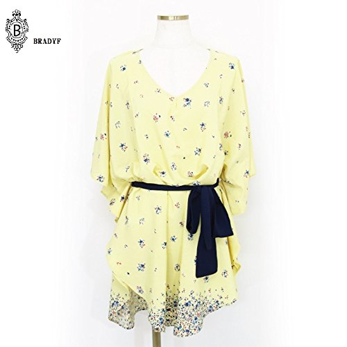 （ブラットワイエフ）BRADYF Veliero（ヴァリエーロ） 『ゆったりラフに大人シルエット』フラワー プリント ベルト付き チュニック/チュニック ワンピース FREE ベージュ