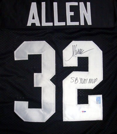 Marcus Allen Autographed/Hand Signed Oakland Raiders Black Jersey SB XVIII MVP PSA/DNA