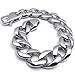 KONOV Heavy Wide Polished Stainless Steel Biker Men's Bracelet, Color Silver, 17mm, 9 Inch