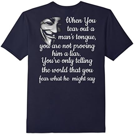 Men's Tear Out A Man's Tongue Anonymous Quote T-Shirt XL Navy