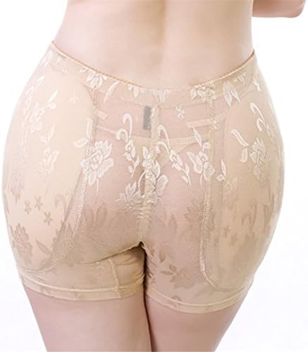 Xiaotuzai Seductive Women Lace Jacquard Padded Butt Hip Enhancer Shaper Panties Underwear G0246UW BeigeLable size XL=US S Hot