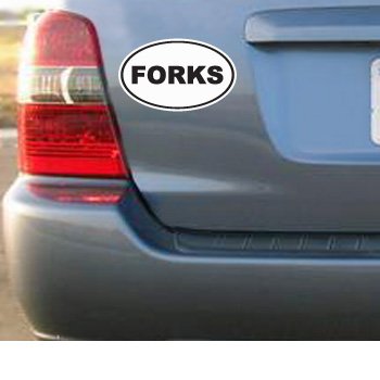 FORKS EURO OVAL – Twilight New Moon – Sticker Decal – #S009