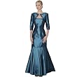 Formal Evening Dress with Short Jacket - Mother of Bride & Groom, Wedding, Party, MOB Gown by Sean Collection (7344) Midnight Blue