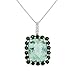 Sterling Silver Cushion Shaped Green Amethyst and
