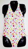 Girls White/Multi Dots One-Piece Swimsuit by In Gear. Sizes 4/5 to 14/16.