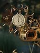 Solar Sunflower Wall Mounted Thermometer