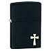 Zippo 24721 Classic Holy Cross Black Matte Windproof Lighter with Zippo Black Leather Clip Pouch