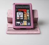 Poetic (TM) 360 degree Rotary leather case for Amazon Kindle Fire (Landscape / Portrait View) Light Pink