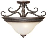 World Imports Lighting 8221-35 Bristol 3-Light Semi Flush Mount Chandelier, Antique Oak