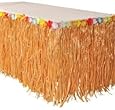 Hawaiian Luau Hibiscus Natural Color String & Colorful Silk Faux Flowers Table Hula Grass Skirt for Party Decoration, Events, Birthdays, Celebration (1 Pack) by Super Z Outlet&reg;