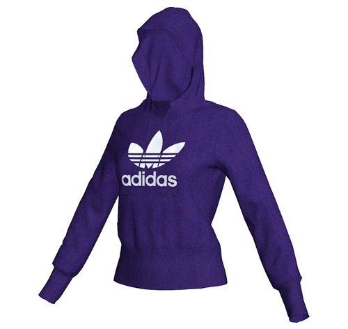 Adidas Damen Kapuzenpullover Trefoil, aubergine mel./metallic silver, 38, O57490 Preisvergleich