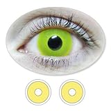 Plain Yellow Vampire Eyes Motif Lenses from BIONORA 1 Year use including Lens Case