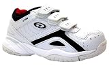 Hi Tec Boys Xt108 Ez Jr Hi-tec White, Navy And Red Velcro Trainers