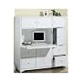 Oxford Office Center With Upper Cabinets And 4 - file Drawers, 62"Hx60"W, WHITE