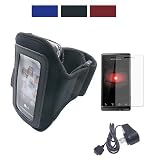 Microsoft Zune HD Armband with Armlength 10.5 Inch and 14.6 Inch + Screen Protector + Zune HD Wall Charger(3 colors available) (10.5", Black)