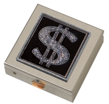 Silver Dollar Sign Small Pill Box