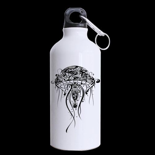Jellyfish Octopus Deep Sea Ocean Fish Sports Bottle, Aluminum Sport Water Bottle - 13.5 OZ - BPA Free, one-sided Printing
