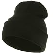 Superior Cotton Knit Long Beanie-Black