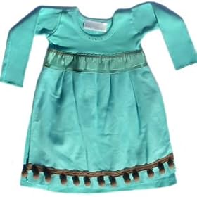 Turquoise Vintage Tea Towel Dress Size: 6-9 Months