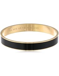kate spade new york "An Ace Up Your Sleeve" Gold-Tone Black Idiom Bangle Bracelet