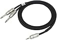 KIRLIN CABLE Y-362PR-06 6 Feet 3.5mm Stereo Plug to Dual 1/4-Inch Mono Plug