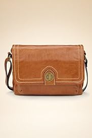 Leather Turn Lock Satchel Bag