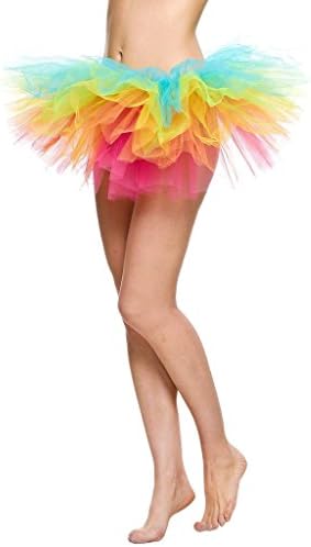 Encan Women's Rainbow Organza Tutu , Colorful , One Size