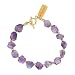 Chunky Amethyst Gemstone Beaded Bracelet with Gold Vermeil KARMA Tag and Accent Beads, 7" Length, #7564