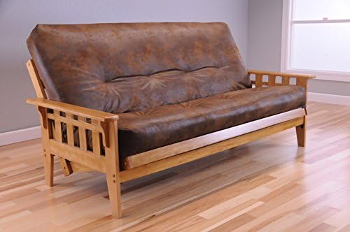 Wooden Futon Mission Style Maple Butternut Light Wood with Full Size Mattress and Optional Drawers for Storage
