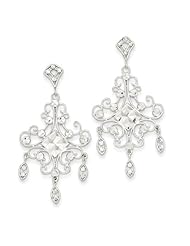 Filigree Chandelier Post Earrings in 14 Karat White Gold