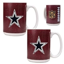 Dallas Cowboys 2pc 15oz Gameball Ceramic Mug Set - Primary logo NFL Football