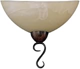 Honsel Leuchten 31341 Wandleuchte rostfarbig antik Glas alabasterfarbig champ