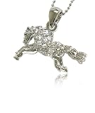 Silvertone Running Horse Charm Pendant Necklace Fashion Jewelry