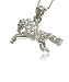 Silvertone Running Horse Charm Pendant Necklace Fashion Jewelry