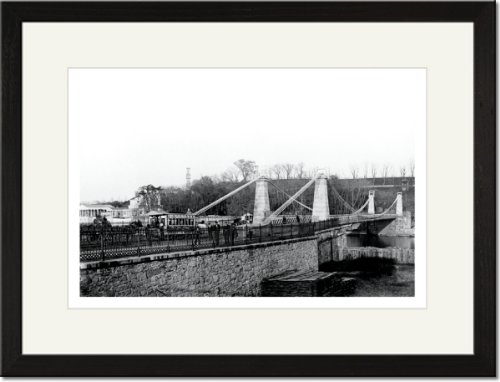 Black Framed/Matted Print 17x23, Trolley Bridge, Philadelphia, PA