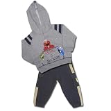 Sesame Street - Clothing - Infant Boys Elmo and Friends Grey and Navy Fleece Hoodie 2 Piece Set
