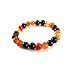 Brazilian Polished Agate and Black Onyx Stretch Bracelet