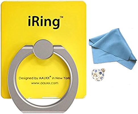 iRing Bundle (Yellow) - Universal Masstige Ring Grip/Stand Holder for any Smart Device - Free Dust Plug &amp; Microfiber Cleaning Cloth Included