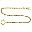 Pocket Watch Chain Fob Rope Link Design Gold-Tone 14"