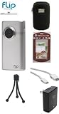 Pure Digital Flip MinoHD Camcorder 2nd Generation, 120 Minutes M2120 (Brushed Metal) NEWEST MODEL With The Ultimate Flip Package Includes Slim Hard Shell Case + HDMI Cables + Flip Power Adapter APA1B + Mini Tripod + More
