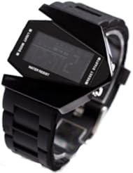 Elegant Plane Style Digital Display LED Silicone Wrist Watch Black