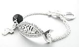 Beautiful Inspirational Jesus John 3:16 Charm Bracelet Silver Tone on a Message Gift Card and Free...
