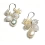 Oi! - Ladies White Fresh Water Pearl and Shell Earrings - E2070