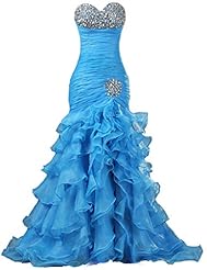  Organza 2015 Mermaid Evening Dress/Prom Dress  With Ruffles