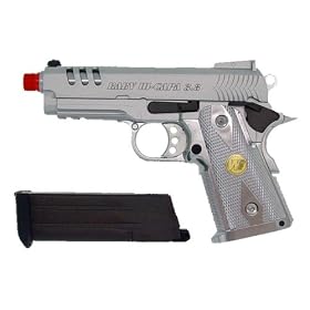 WE Baby Hi-Capa 3.8 V3 Full Metal 1911 Semi Auto Gas/CO2 Blowback Airsoft-Silver