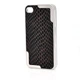 ATC Apple iphone 4 iphone 4S Exquisite Unique Deluxe PU Leather Chrome Skin Hard Case Cover
